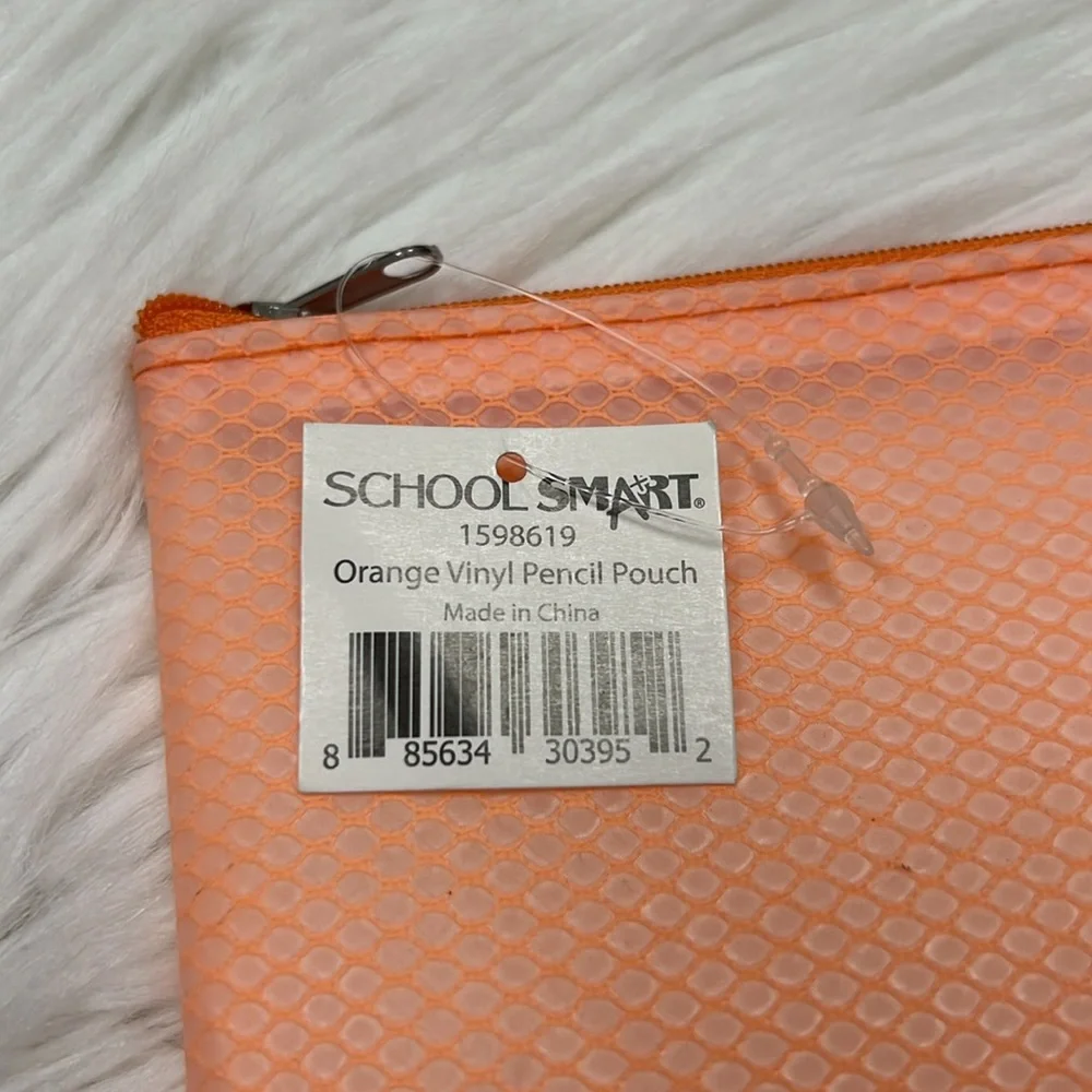 Orange Vinyl Pencil Pouch SCHOOL SMART